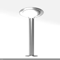 Modern Stainless Steel Outdoor Pillar Light With Round Shade And Bright Illumination
