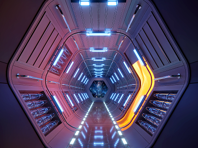 modern aisle tunnel aisle 3d model