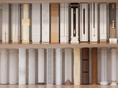 Decorative Architectural Columns With Various Designs Materials And Finishes On 3d model