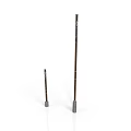 Large And Small Vertical Metal Rods Displayed On White Background