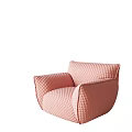 Modern Pink Single Sofa With Quilted Design For Living Room Interior 3d model