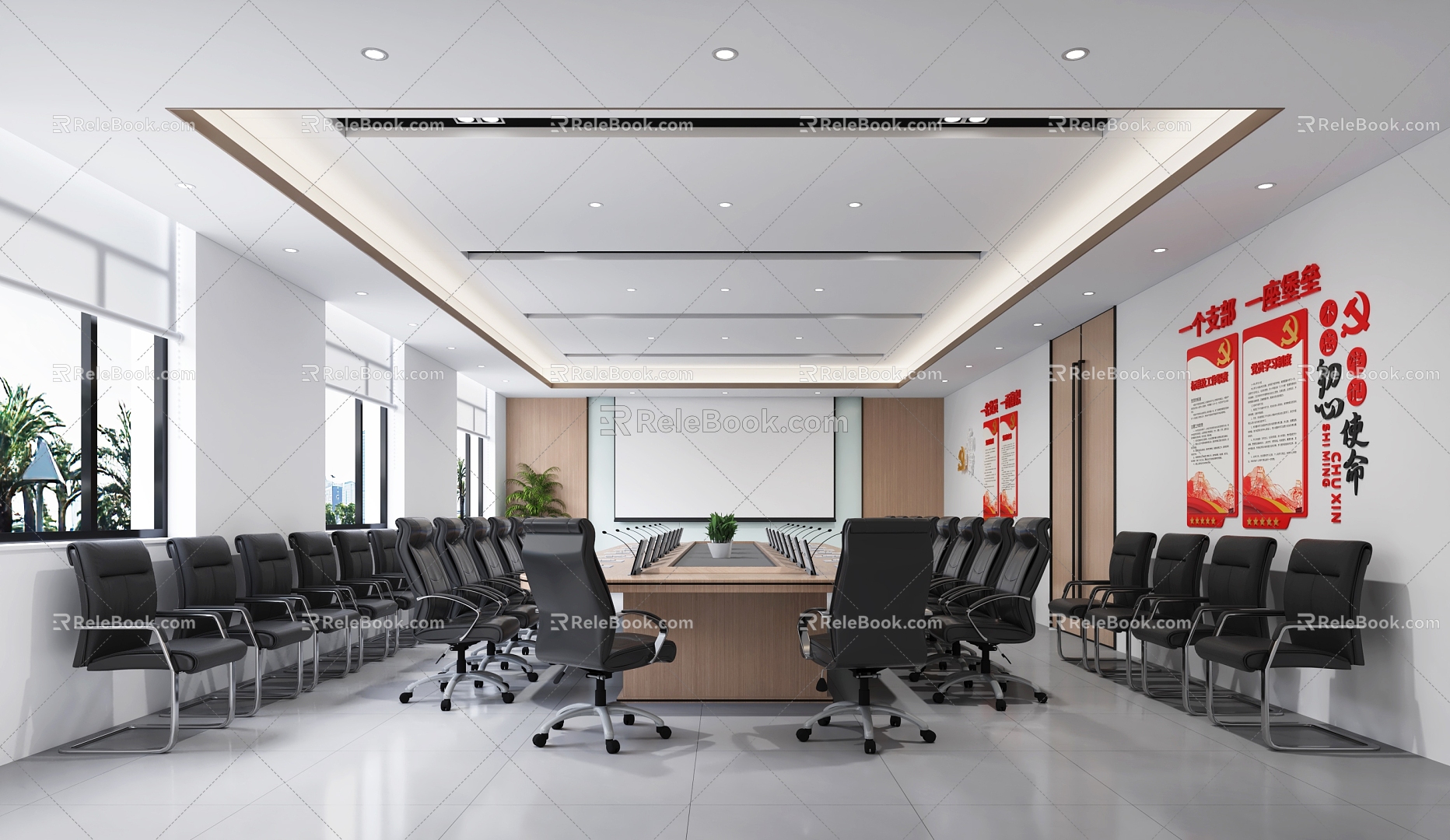 Conference Table Combination in Government Meeting Room model