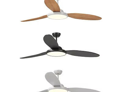 Modern Ceiling Lights With Wooden Black Gray Blades And White Light Fixtures 3d model