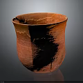 Elegant Red Cracked Ceramic Bowl With Textured Surface On Dark Background 3d model