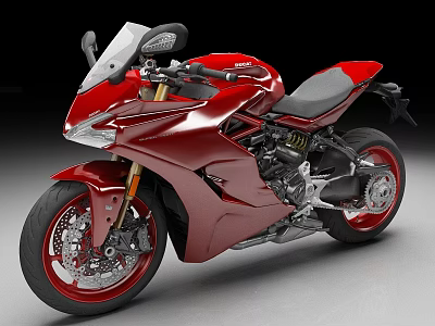 Modern Red Sporty Motorcycle With Sleek Design Black Seat Silver Engine And Streamlined Body 3d model