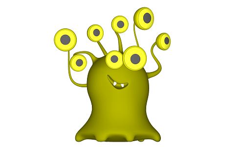 Modern Game Character Alien Cartoon 3d model