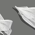 Modern White Outdoor Chair Featuring Streamlined Mesh Structure Design 3d model