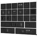 Assorted Electrical Switches And Sockets In White Black Beige With Functional Designs