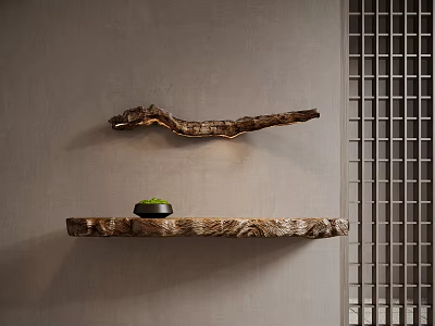 Rustic Natural Wood Irregular shaped Wall Lamp With Branch Design For Interior Decor 3d model