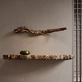 Rustic Natural Wood Irregular shaped Wall Lamp With Branch Design For Interior Decor