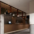 Elegant Restaurant Interior With Neat Tables Chairs Green Plants And Ceiling Lighting
