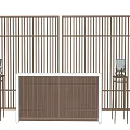 New Chinese-style Cashier Side Cabinet Service Desk Background Wall Partition 3d model