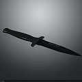 Black Military Tactical Knife With Textured Non Slip Handle And Sharp Blade