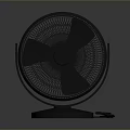 Black Circular Electric Fan With Stable Base And Power Cord 3d model