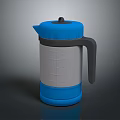 Daily Electrical Appliance Blue Thermos Flask With Transparent Measuring Scale And Gray Handle