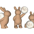 Modern Table Lamp Three Rabbit Table Lamp 3d model