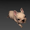 Cute Cartoon French Bulldog Puppy With Light Beige Fur And Tongue Out