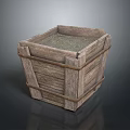 Rustic Wooden Storage Crate With Metal Straps For Home Organization