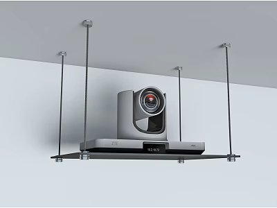 Professional Commercial Video Conference Camera Device Mounted On Modern Suspended Ceiling Shelf 3d model