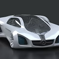 Sleek White Mercedes Concept Car With Transparent Roof And Unique Wheels