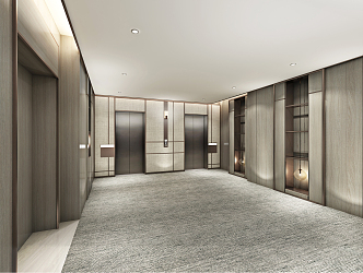 Modern Elevator Hall Elevator Hotel Elevator Room 3d model