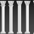 Roman Columns Various Styles with Decorative Capitals Bases and Carved Details