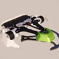 Electric Toy Mechanical Structure With Green Components Black Frame And Wheels