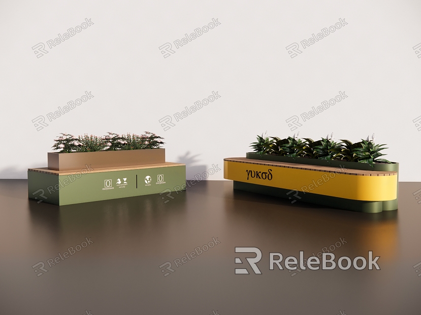 Industrial Landscape Seat Flower Box Seat Flower Box model