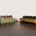 Landscape Seats Ywood Green Brown Yellow With Plants And Decorative Icons