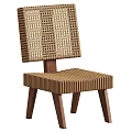 Comfortable Stylish Modern Leisure Chair With Woven Backrest And Wooden Legs