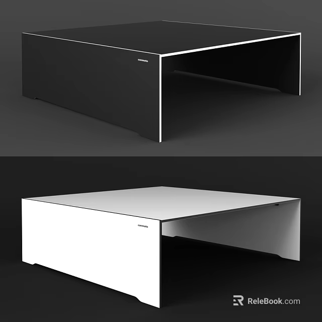 Modern Minimalist Coffee Table With Black And White Simple Design Styles 3d model