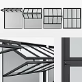 Modern Skylight And Window Designs With Black Frames And Glass Panels 3d model