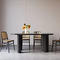 Modern Middle Ancient Dining Table and Chair Combination 3d model