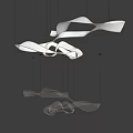 Modern Irregular Pendant Lights With Streamlined Flowing Curves And Metallic White Finishes