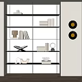 Modern Bookshelf Book Ornaments 3d model