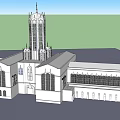 Historic Gothic Architecture With Tall Tower And Pointed Windows Exterior Design