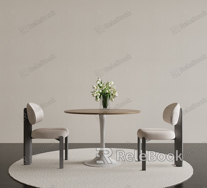 Dining table and chair combination model