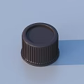 Black Plastic Bottle Cap With Vertical Stripes On Light Blue Background 3d model
