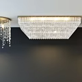 Elegant Crystal Chandeliers with Hanging Crystal Pendants and Modern Design Elements