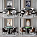 Light Luxury Mahjong Table and Chair Mahjong Table and Chair Combination 3d model