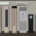 Modern Air Conditioners And Fans Arranged With Sleek Designs In Various Styles