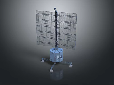 Satellite Antenna With Grid Panels Mast Structure And Stable Base Design 3d model