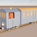 Narrow gauge steam rail car train steam car 3d model