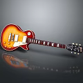 High Quality Sunburst Orange Electric Guitar With White Pickguard Mahogany Neck And Chrome Tuning Pegs
