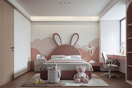 Modern Children's Room Daughter Room Bedroom 3d model