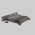 Modern Double Bed With Quilted Bedspread And Soft Pillows In Cozy Bedroom Setting