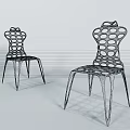 Modern Yellow And Blue Leisure Chairs With Hollowed Out Perforated Design