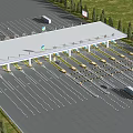 Modern Large Multiple Lanes Expressway Toll Station Practical Road Facility With Standard Traffic Guidance Design