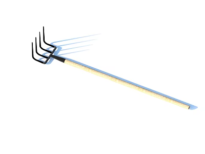 Durable Garden Pitchfork With Multiple Tines And Wooden Handle Hardware Tool 3d model
