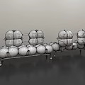 Modern Artistic Public Chairs With Cloud Shaped Seats And Brown Metal Frames